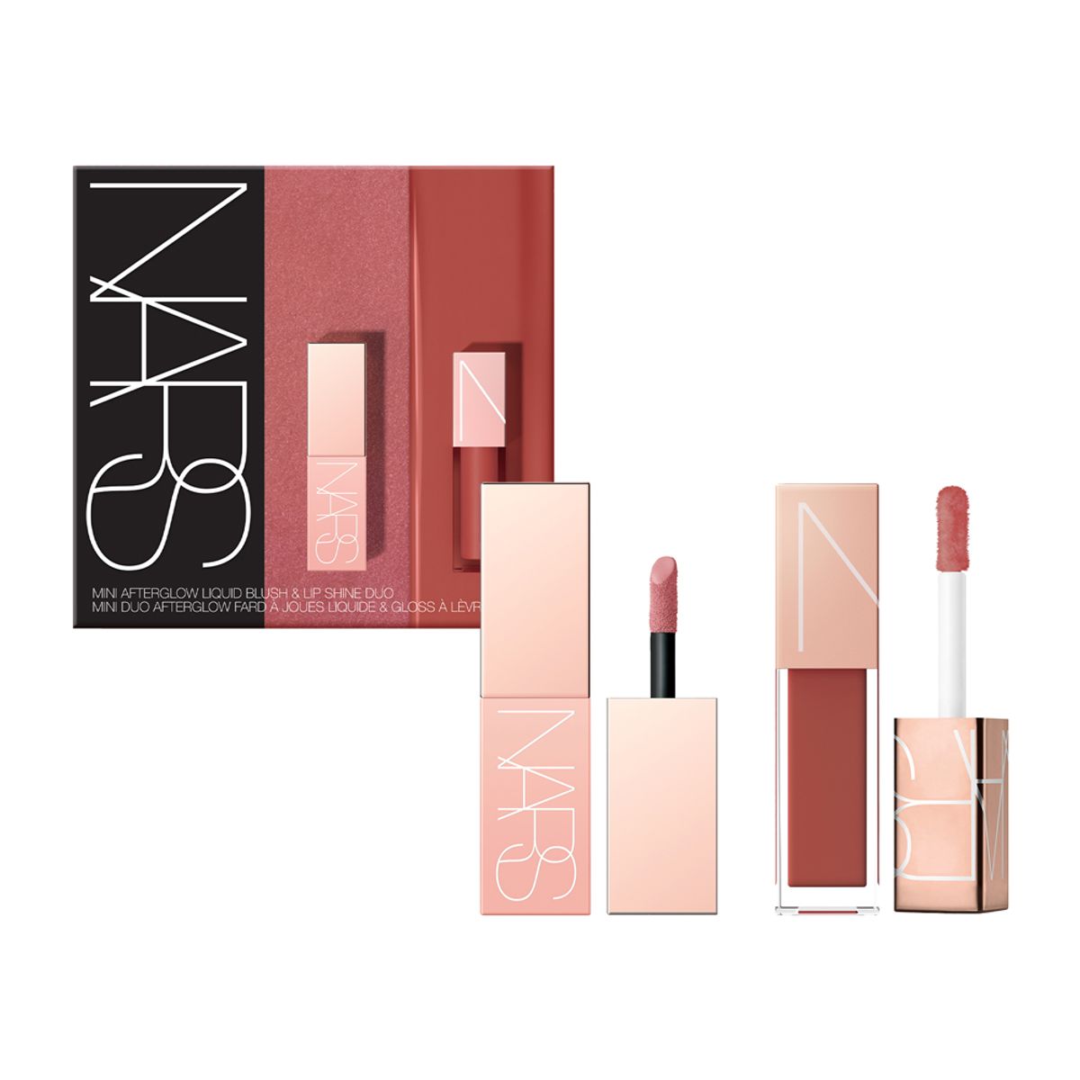 NARS MINI AFTERGLOW LIQUID BLUSH-DOLCE VITA & LIP SHINE-ARAGON DUO
