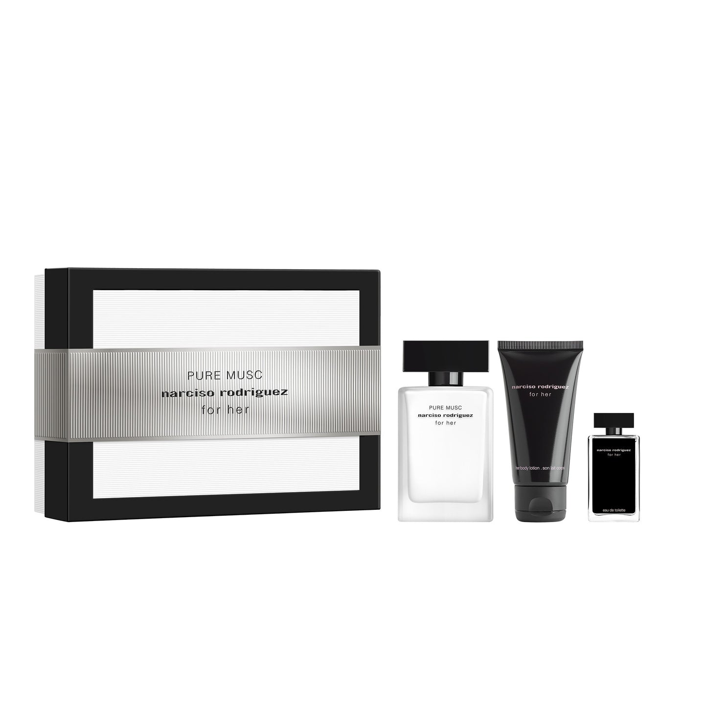 NARCISO RODRIGUEZ FOR HER PURE MUSC-XMS25-SET H - 50ML + BODY LOTION 50ML + EDTMINI 7.5ML